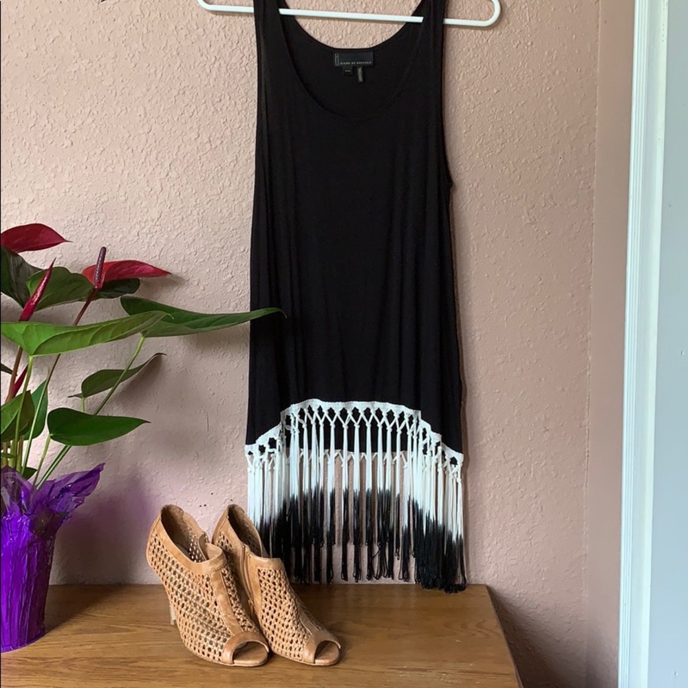 Dressy black and white tank top